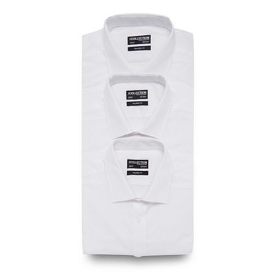 The Collection Big and tall pack of three white tailored fit shirts